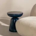 Odkládací stolek Logan 40 cm modrý lesklý
