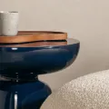 Odkládací stolek Logan 40 cm modrý lesklý