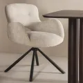 Jídelní otočné křeslo Luka béžové/černé
