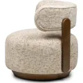Designové křeslo Dolce béžovo-šedé/ořech