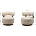 Designové křeslo Dolce béžovo-šedé/ořech