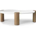 Konferenční stolek Floe 125 cm bílý/ořech
