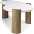 Konferenční stolek Floe 125 cm bílý/ořech