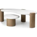 Konferenční stolek Floe 125 cm bílý/ořech