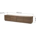 TV stolek Japandi 220,5 cm ořech Royal