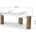 Konferenční stolek Floe 125 cm bílý/ořech