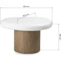 Odkládací stolek Floe 50 cm bílý/ořech