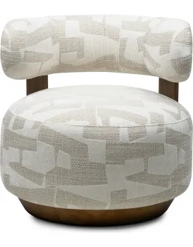 Designové křeslo Dolce krémové/ořech