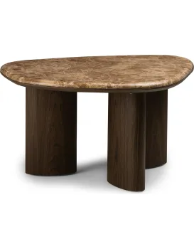 Konferenční stolek Essence 75 cm ořech tmavý/mramor