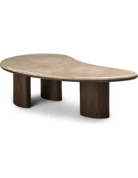 Konferenční stolek Essence 110 cm ořech tmavý/mramor