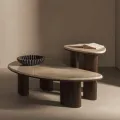 Odkládací stolek Essence 44 cm ořech tmavý/mramor