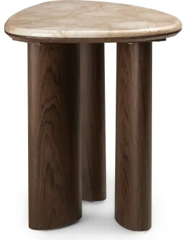 Odkládací stolek Essence 44 cm ořech tmavý/mramor
