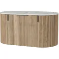 Závěsná skříňka s deskou a umyvadlem La Simplicite 80 cm dub přírodní/bílá