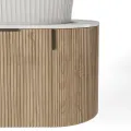 Závěsná skříňka s deskou a umyvadlem La Simplicite 80 cm dub přírodní/bílá