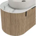 Závěsná skříňka s deskou a umyvadlem La Simplicite 80 cm dub přírodní/bílá