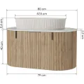 Závěsná skříňka s deskou a umyvadlem La Simplicite 80 cm dub přírodní/bílá