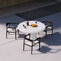 Kulatý zahradní stůl Pistoria 130 cm bílý
