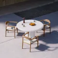 Kulatý zahradní stůl Pistoria 130 cm bílý