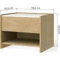 Noční stolek Tanami 53,2 cm dub Cremona Torro/mramor