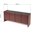 Komoda Loren 163 cm bordová/mramor