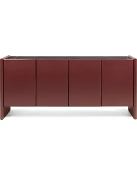 Komoda Loren 163 cm bordová/mramor
