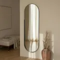 Nástěnné zrcadlo s LED osvětlením Brio 40x105 cm černé