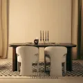 Designové čalouněné jídelní křeslo Nuria béžovokrémové