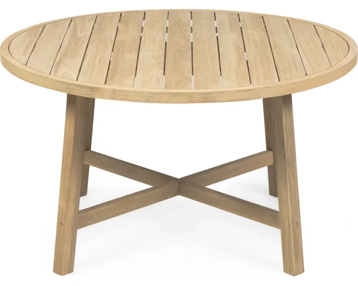 Kulatý zahradní stůl Castello 130 cm z masivu akáciové dřevo/teak