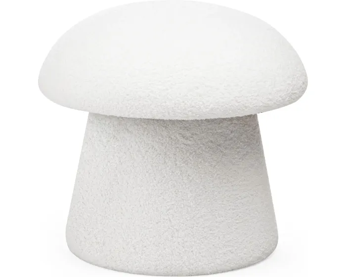 Designový taburet Cap bouclé bílý