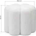 Designový taburet Quad bouclé bílý