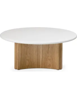 Konferenční stolek Marlo 80 cm krémový/dub přírodní