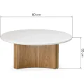 Konferenční stolek Marlo 80 cm krémový/dub přírodní