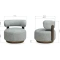Designové křeslo Dolce modro-béžové/ořech