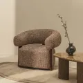 Designové křeslo Maribel hnědo-krémové/ořech