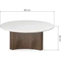 Konferenční stolek Marlo 80 cm krémový/ořech