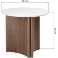 Odkládací stolek Marlo 50 cm krémový/ořech