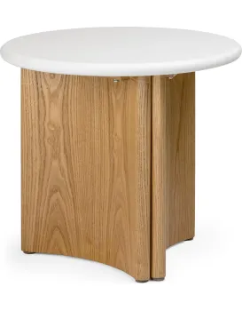 Odkládací stolek Marlo 50 cm krémový/dub přírodní