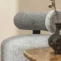 Designové křeslo Dolce modro-béžové/ořech