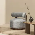 Designové křeslo Dolce modro-béžové/ořech