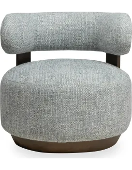 Designové křeslo Dolce modro-béžové/ořech
