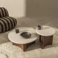 Odkládací stolek Marlo 50 cm krémový/ořech