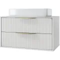 Závěsná skříňka pod umyvadlo Avila s deskou 80 cm bílá/zlatá