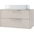 Závěsná skříňka pod umyvadlo Avila s deskou 80 cm kašmír/zlatá