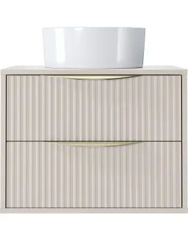 Závěsná skříňka pod umyvadlo Avila s deskou 60 cm kašmír/zlatá