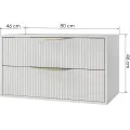 Závěsná skříňka pod umyvadlo Avila s deskou 80 cm bílá/zlatá