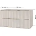 Závěsná skříňka pod umyvadlo Avila s deskou 80 cm kašmír/zlatá