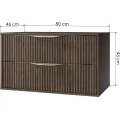 Závěsná skříňka pod umyvadlo Avila s deskou 80 cm ořech