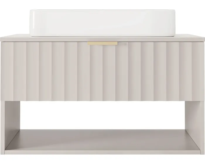 Závěsná skříňka pod umyvadlo Hana 80 cm kašmírová/zlatá