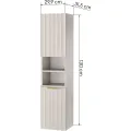 Vysoká závěsná koupelnová skříňka Hana 130 cm kašmírová/zlatá