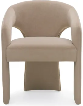 Designové čalouněné jídelní křeslo Nuria světle hnědé